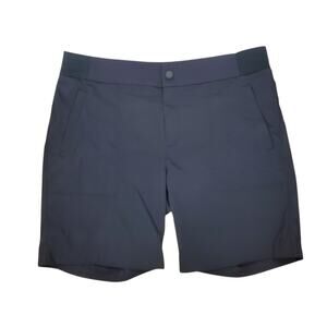 Athleta Trekkie Bermuda Shorts Sz 12 Black Hiking Nylon Stretch Ripstop Lightwei